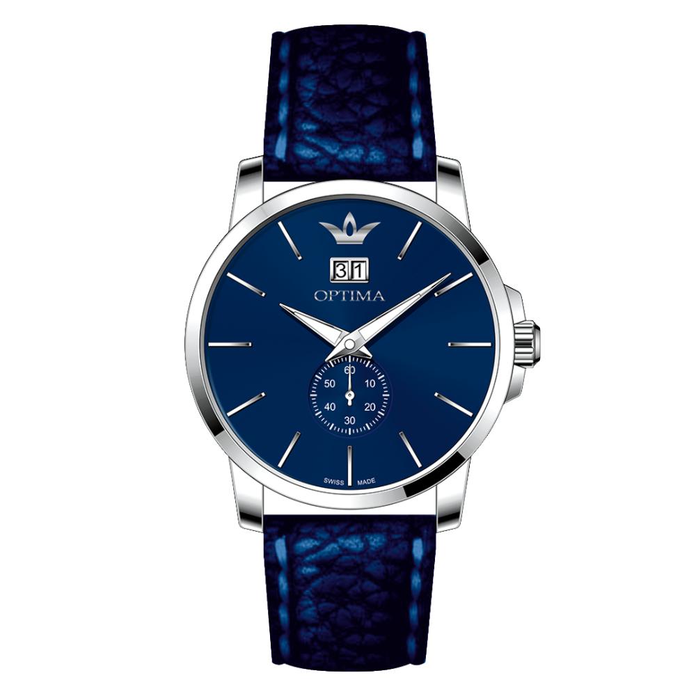 ساعة أوبتيما الرجالية بحركة كوارتز ومينا أزرق – OPT-0075