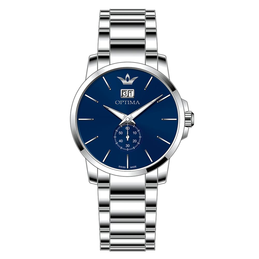 ساعة أوبتيما الرجالية بحركة كوارتز ومينا أزرق – OPT-0081