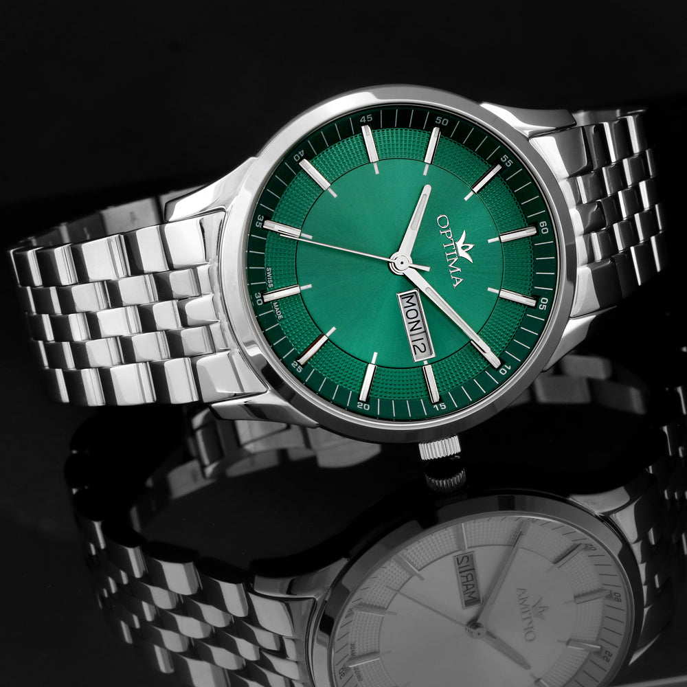 Optima Men's Swiss Quartz Watch with Green Dial - OPT-0048