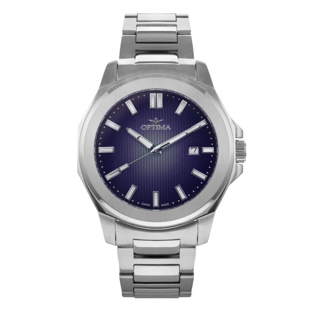 ساعة أوبتيما الرجالية بحركة كوارتز ومينا أزرق – OPT-0091