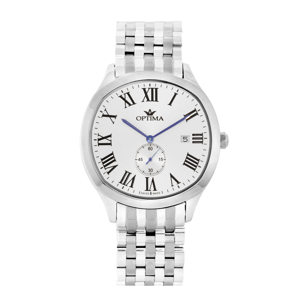 Optima Men's Swiss Quartz Watch with White Dial - OPT-0059