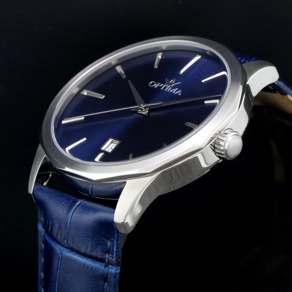 ساعة أوبتيما الرجالية بحركة كوارتز ومينا أزرق – OPT-0096