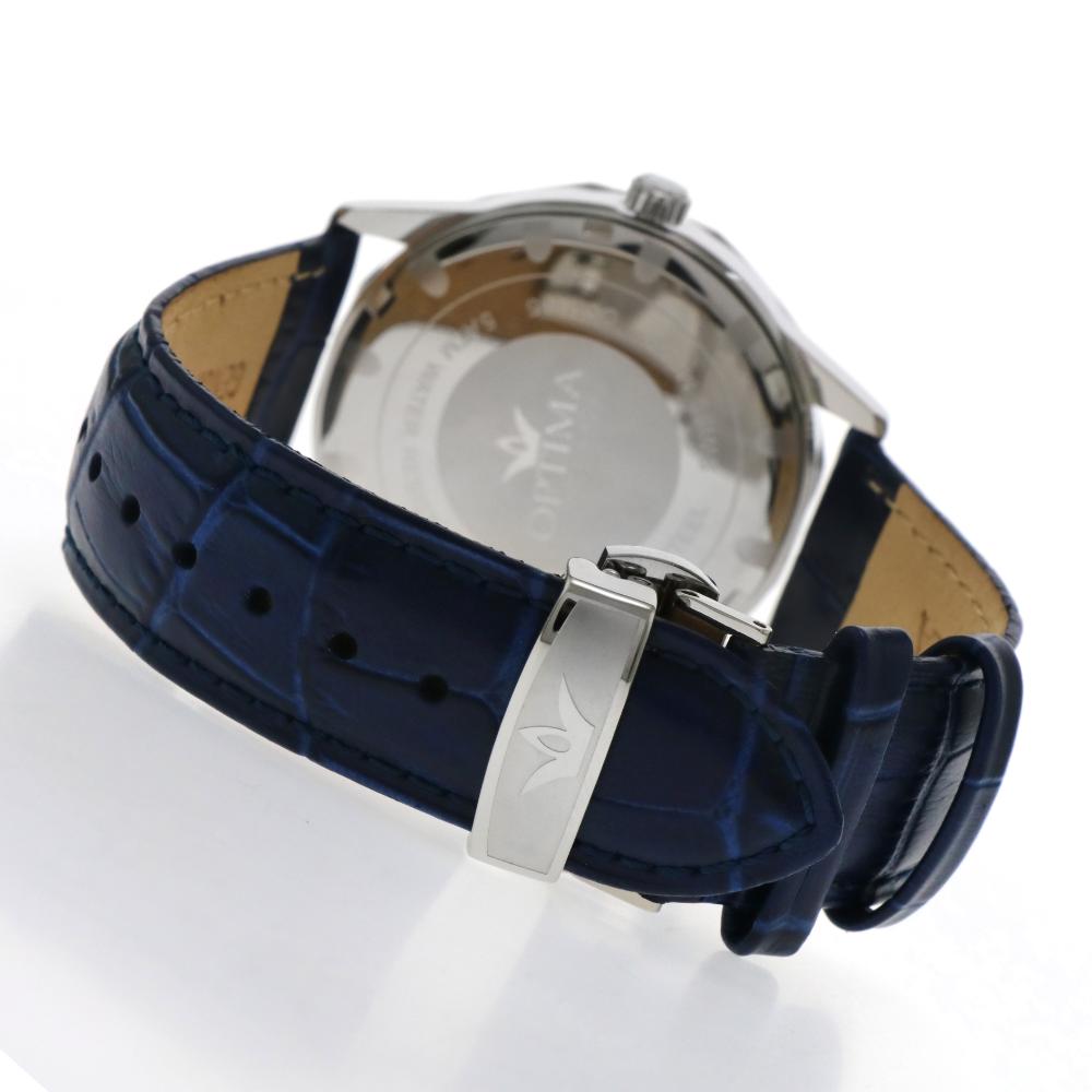 ساعة أوبتيما الرجالية بحركة كوارتز ومينا أزرق – OPT-0096