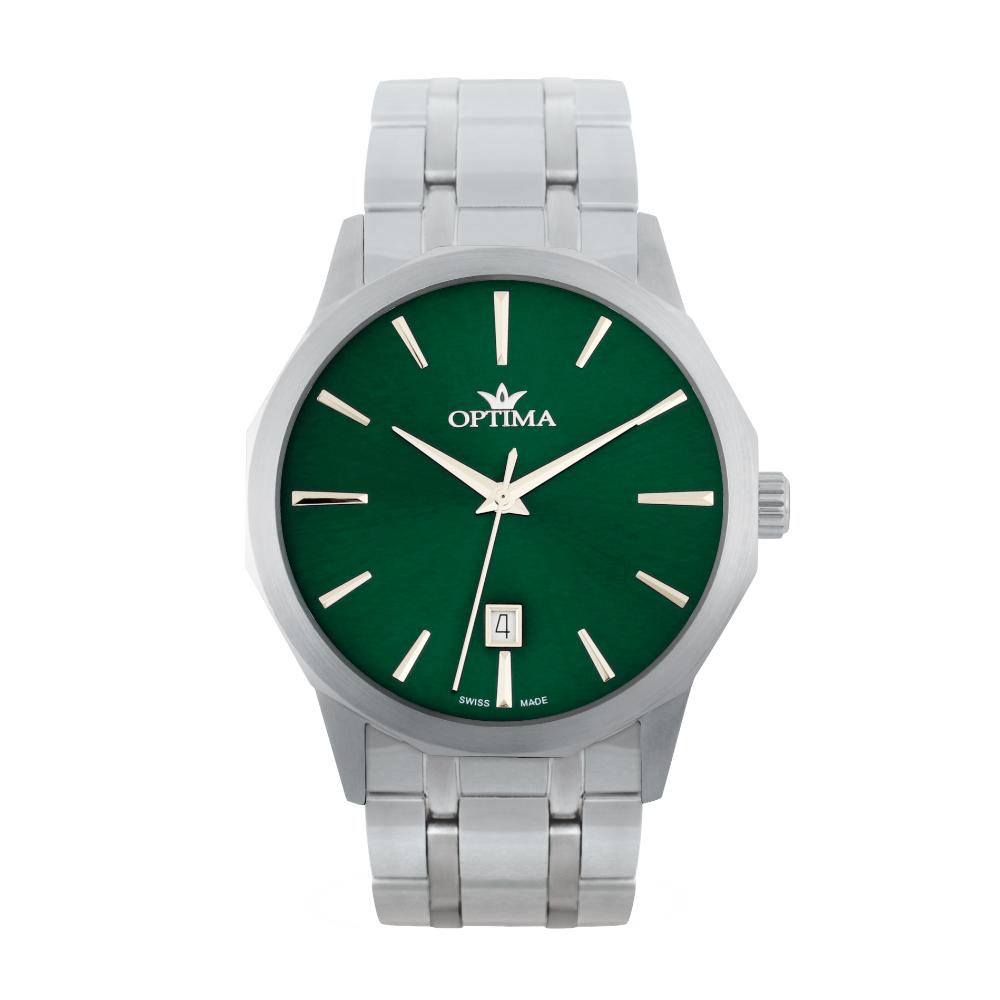Optima Men's Watch with Quartz Movement and Green Dial – OPT-0098