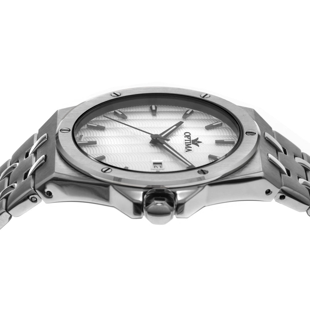 Optima Men's Swiss Quartz Watch with White Dial - OPT-0063