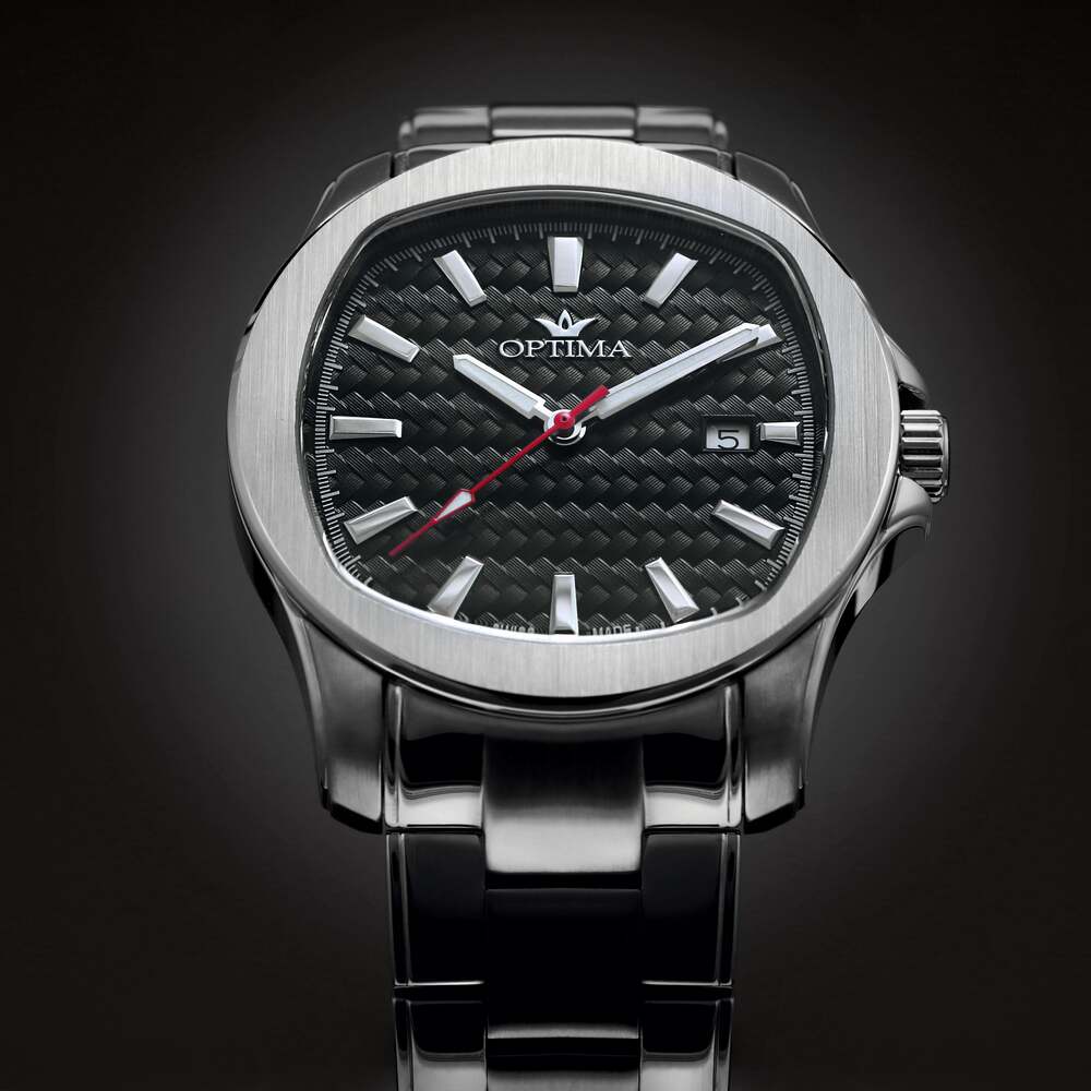 Optima Men's quartz black dial watch OPT-0118