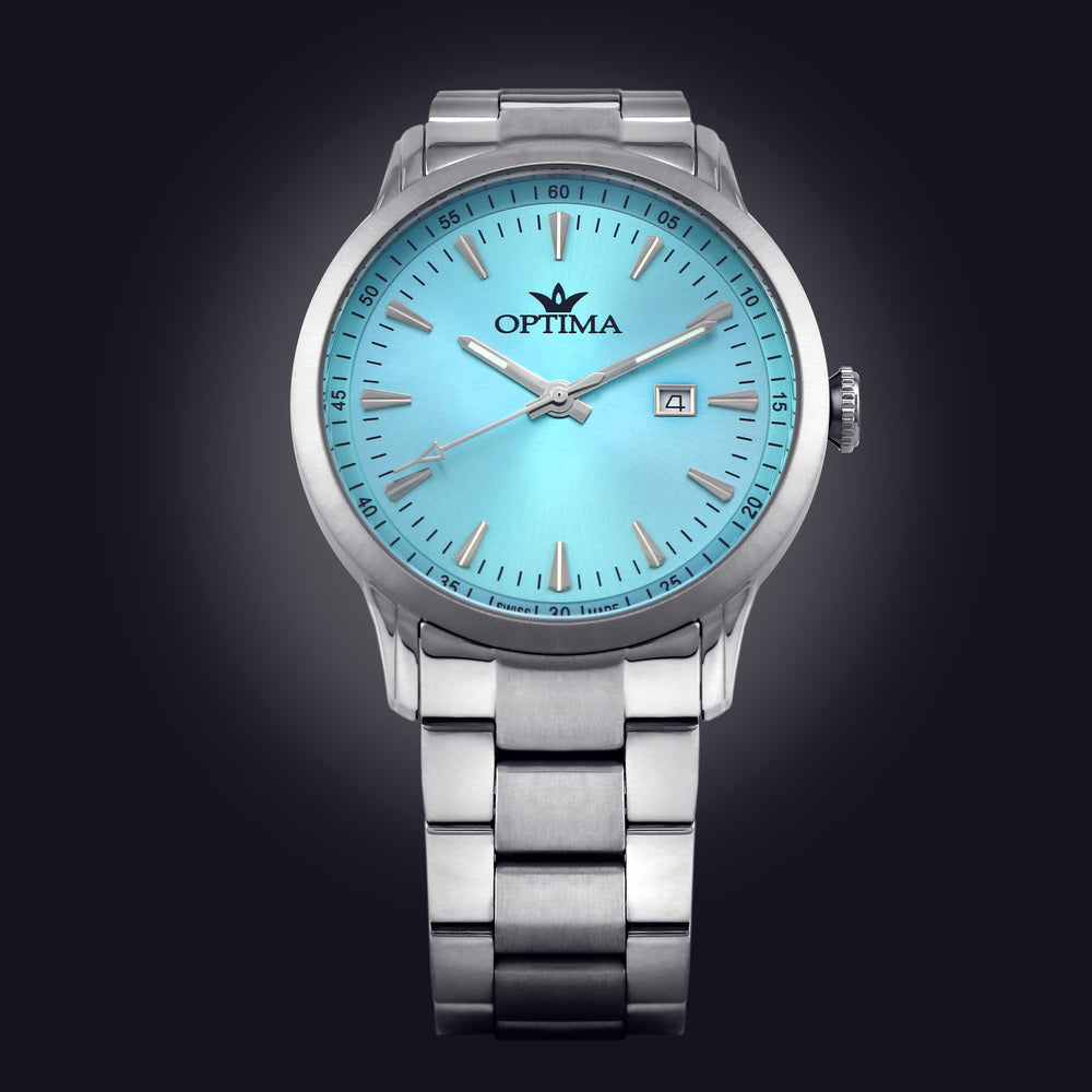 Optima Men's Quartz Watch with Light Blue Dial - OPT-0117