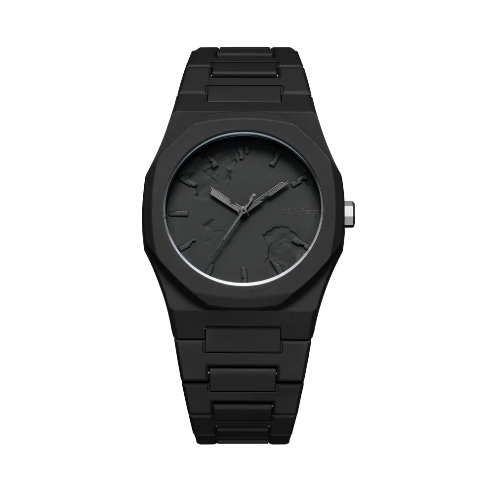 D1 Milano Men's Crash Polycarbonate Quartz Watch with Black Dial - ML-0407