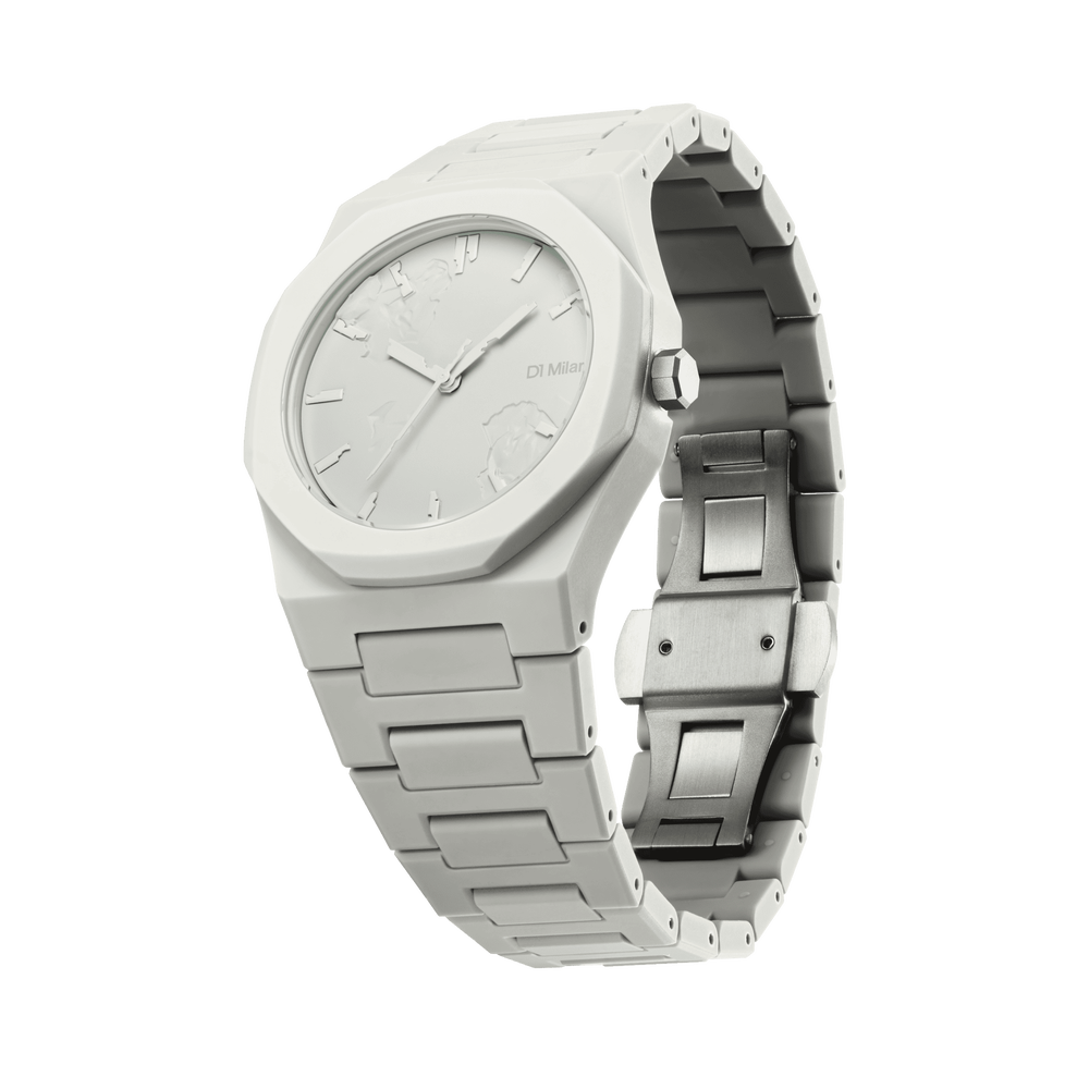 D1 Milano Men's Polycarbonate Quartz Watch with Grey Dial - ML-0408