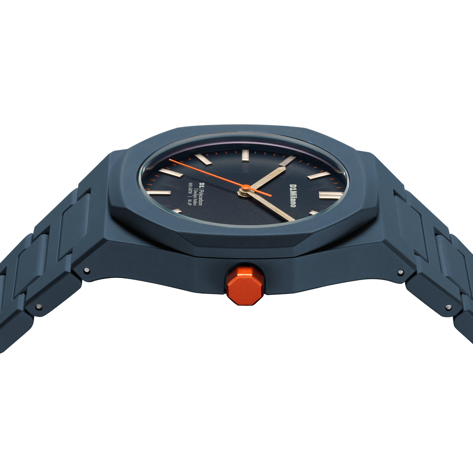 ساعة دي وان ميلانو الرجالية بحركة كوارتز ومينا أزرق مطفي ML-0411