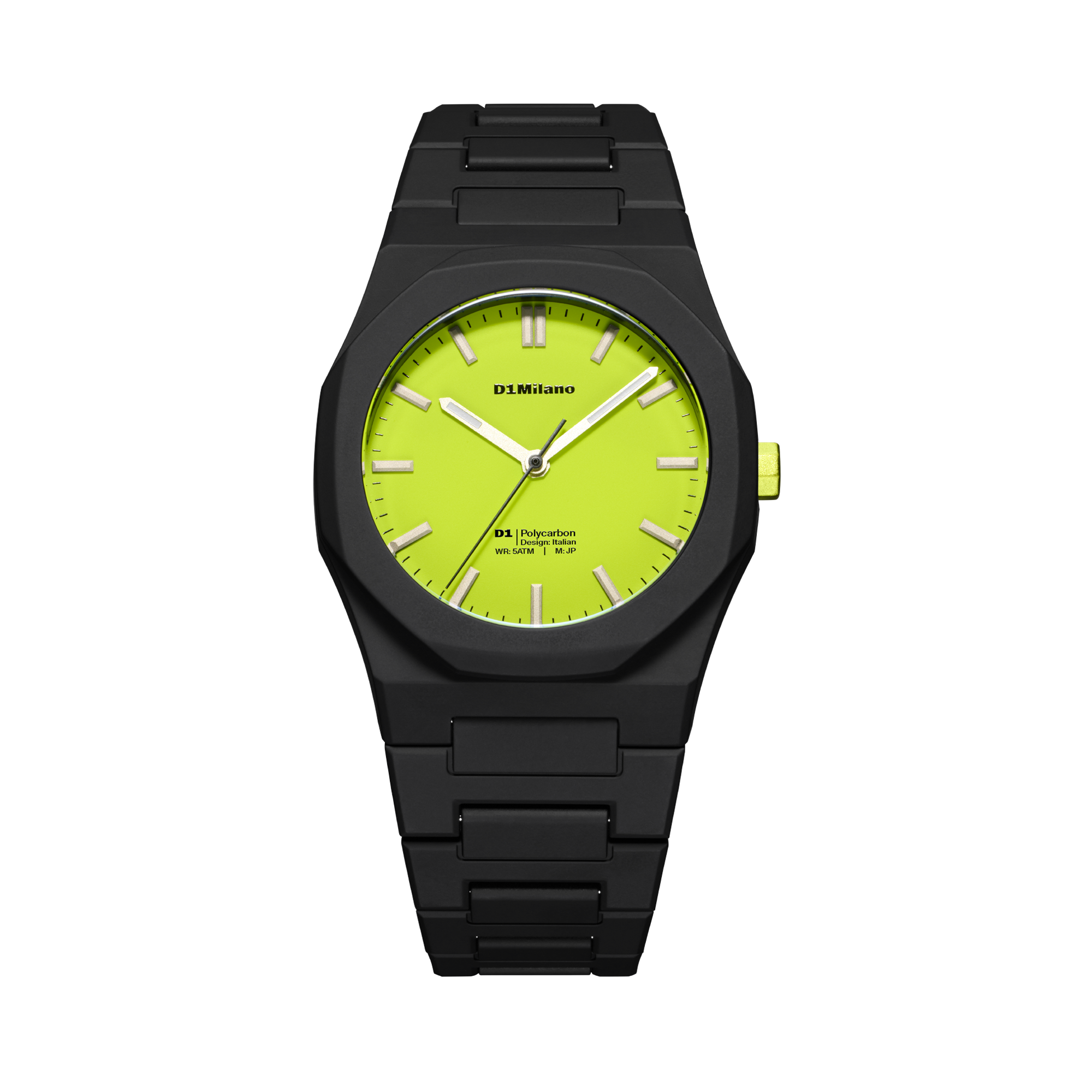 ساعة دي وان ميلانو الرجالية بحركة كوارتز ومينا ليموني مطفي ML-0413