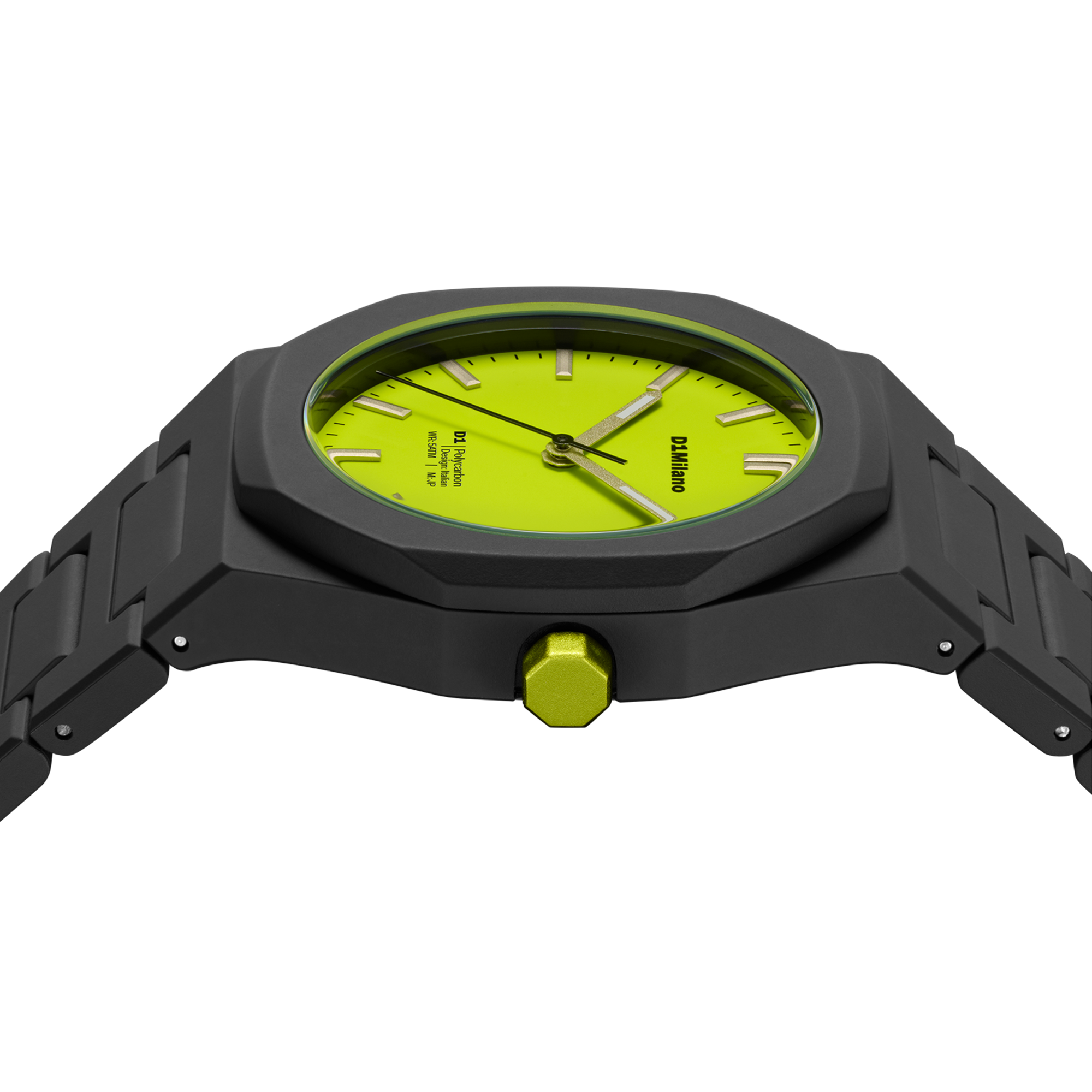 ساعة دي وان ميلانو الرجالية بحركة كوارتز ومينا ليموني مطفي ML-0413