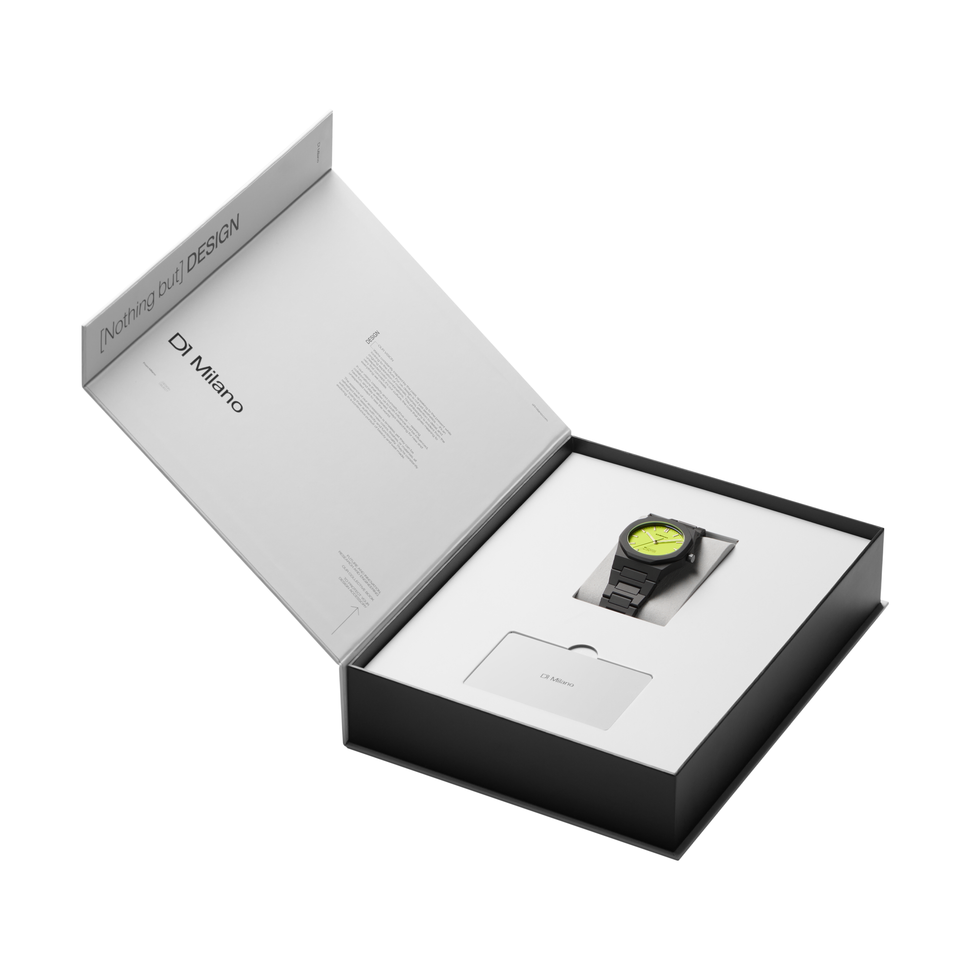 ساعة دي وان ميلانو الرجالية بحركة كوارتز ومينا ليموني مطفي ML-0413