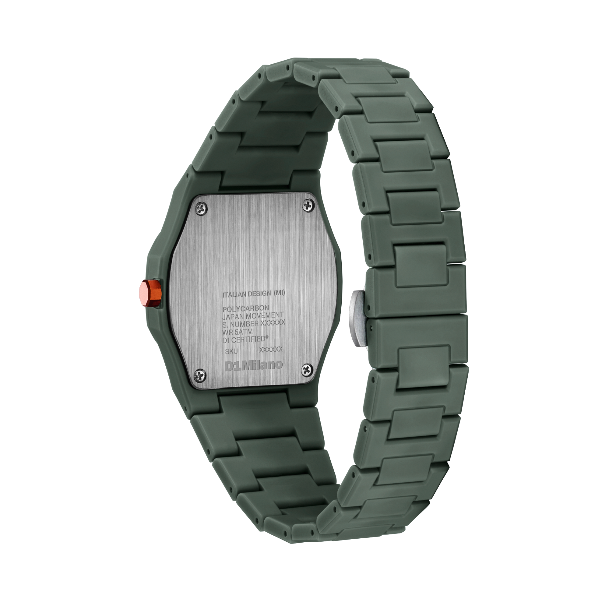 ساعة دي وان ميلانو الرجالية بحركة كوارتز ومينا برتقالي مطفي ML-0414