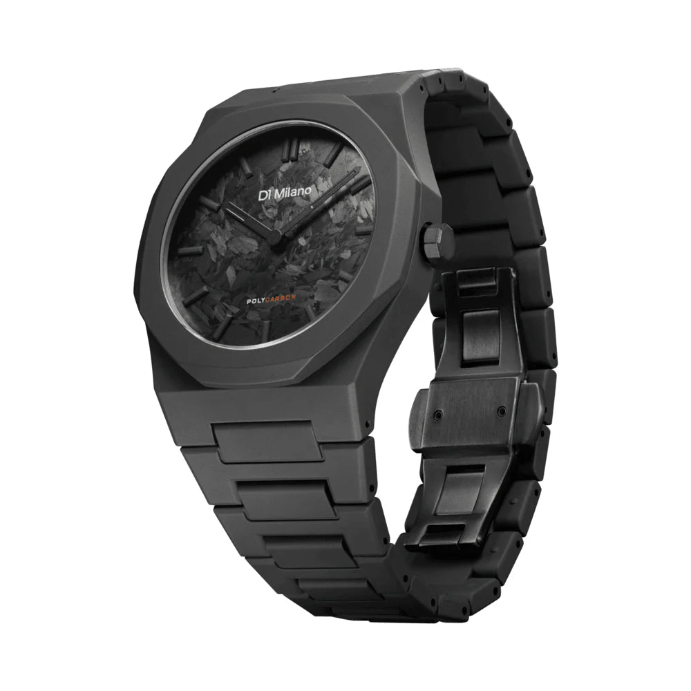 D1 Milano Men's Polycarbonate Watch with Quartz Movement and Black Dial - ML-0391