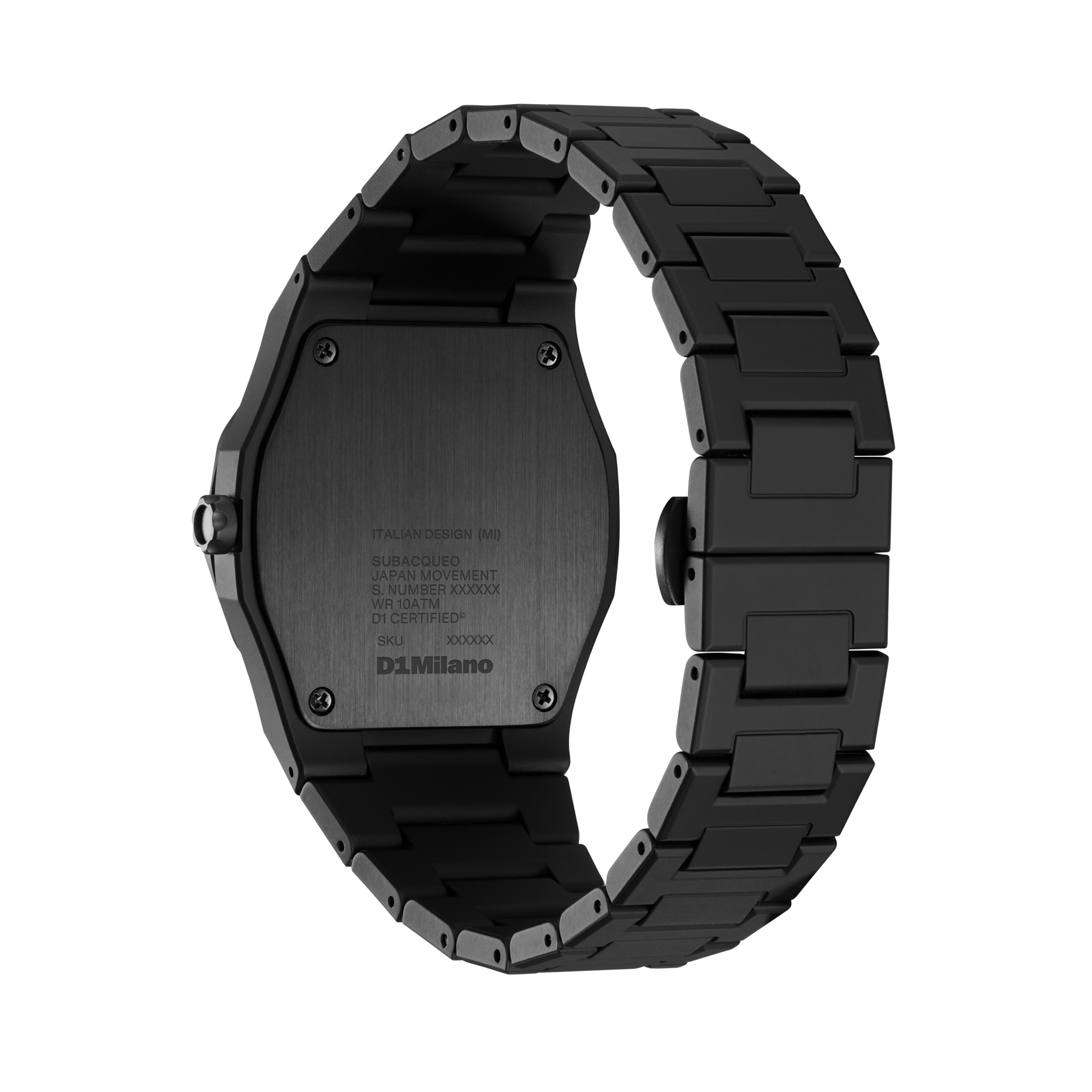 ساعة دي وان ميلانو الرجالية بحركة كوارتز ومينا أسود ML-0416