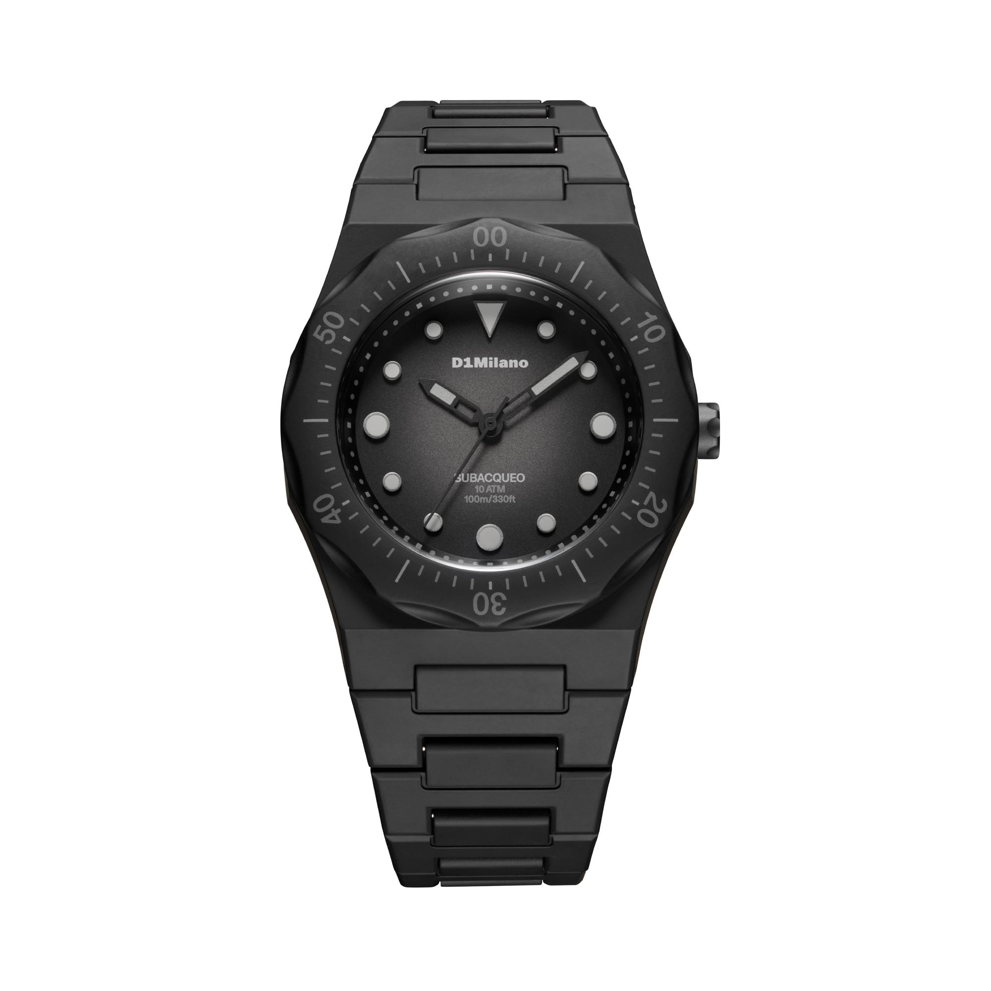 ساعة دي وان ميلانو الرجالية بحركة كوارتز ومينا أسود ML-0416