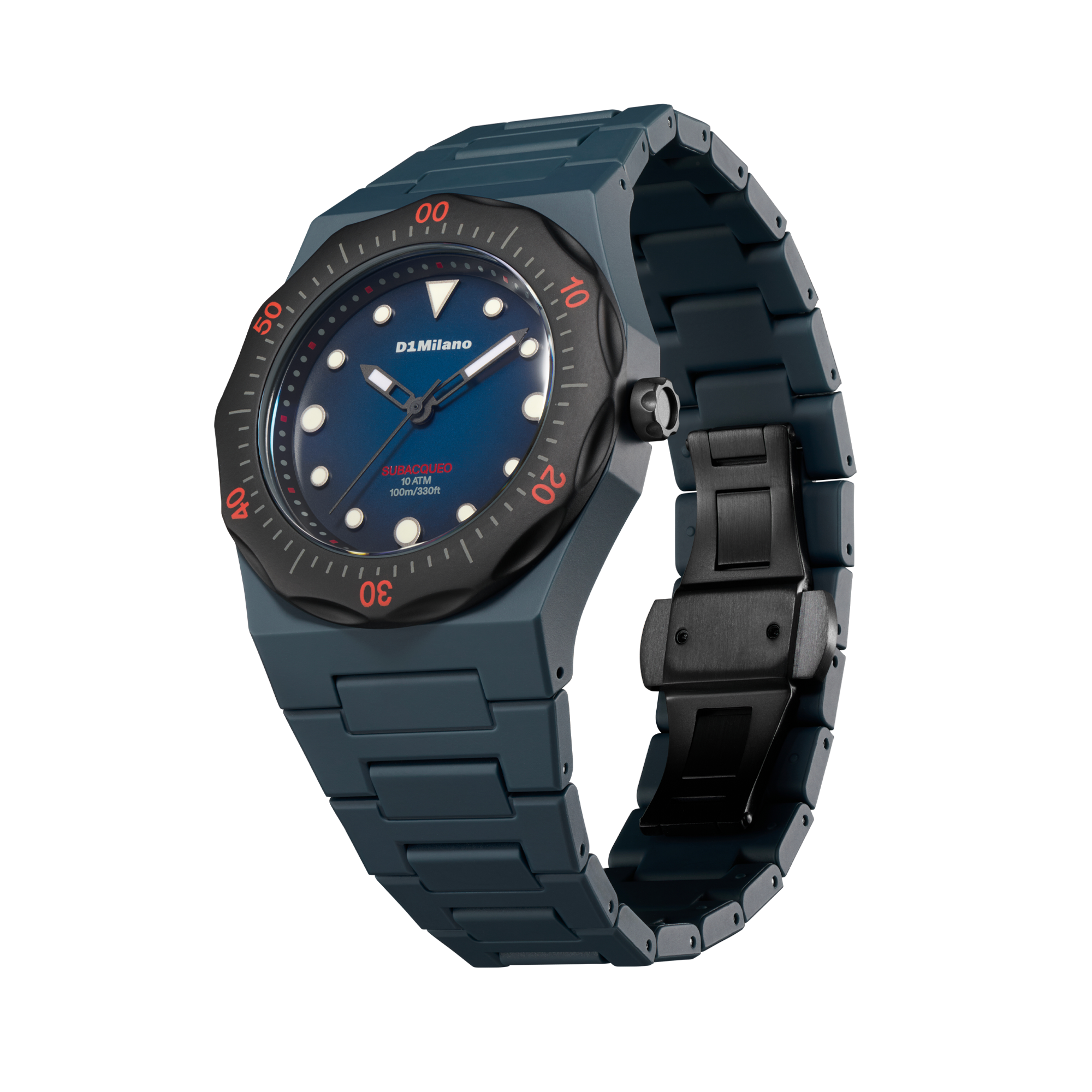 ساعة دي وان ميلانو الرجالية بحركة كوارتز ومينا أزرق ML-0417