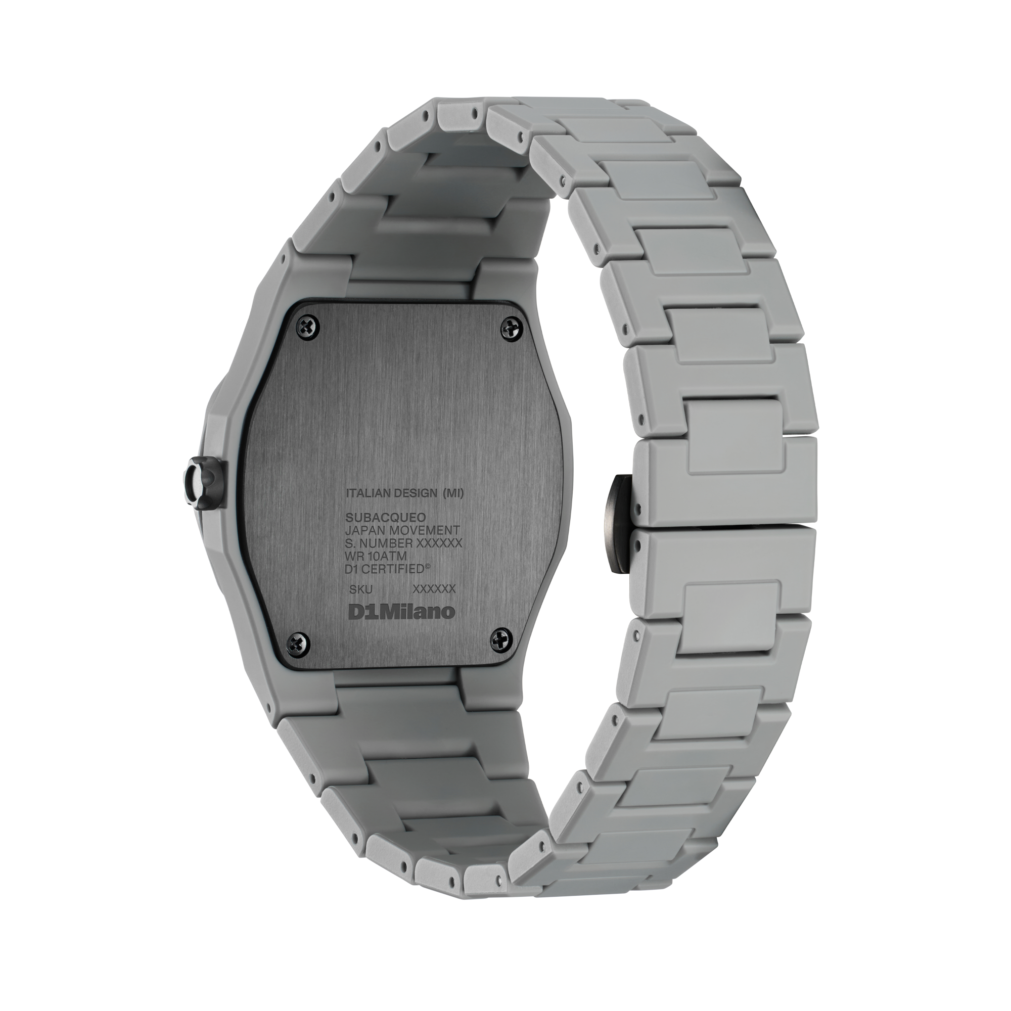 ساعة دي وان ميلانو الرجالية بحركة كوارتز ومينا رمادي ML-0418