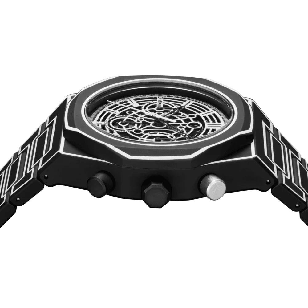D1 Milano Men's Polychrono Quartz Watch with Black Sketch Dial - ML-0410