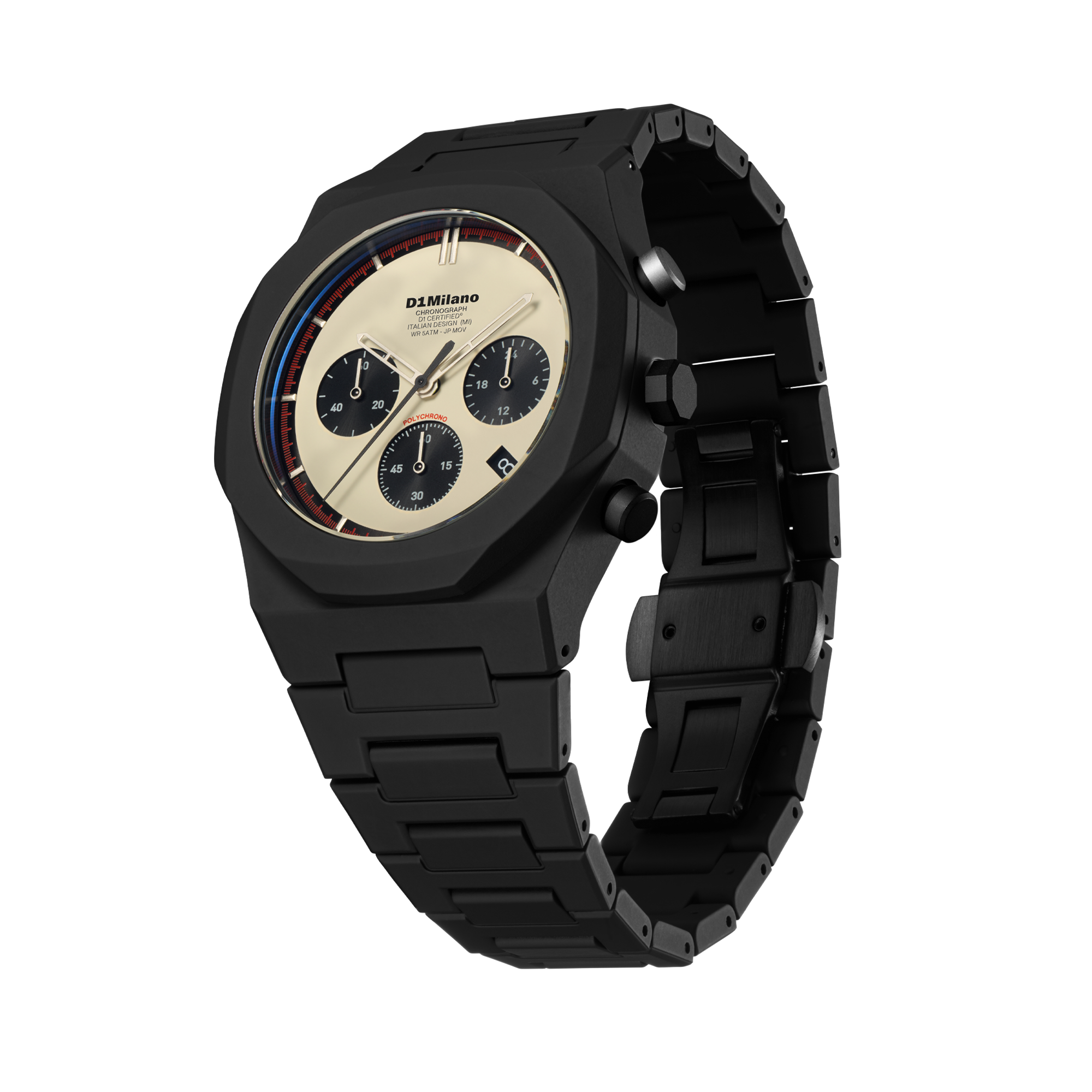 ساعة دي وان ميلانو الرجالية بحركة كوارتز ومينا تاوب مطفي مع أسود ML-0423