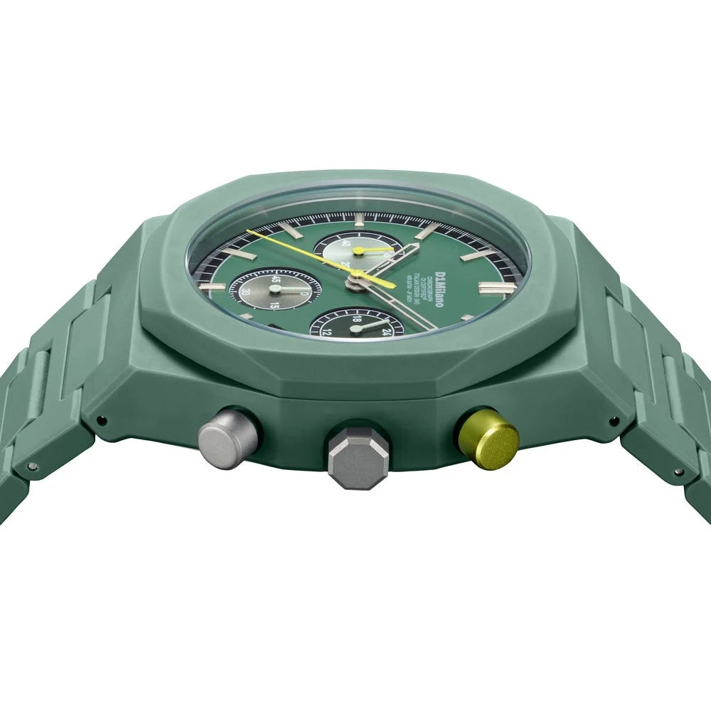 ساعة دي وان ميلانو Polychrono Green Phantom الرجالية كوارتز - ML-0442