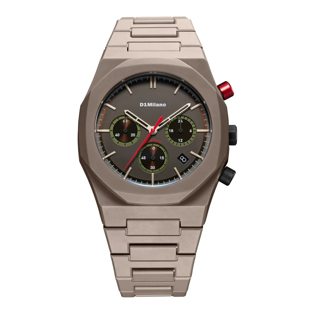 ساعة دي وان ميلانو Polychrono Brown Phantom الرجالية كوارتز - ML-0443
