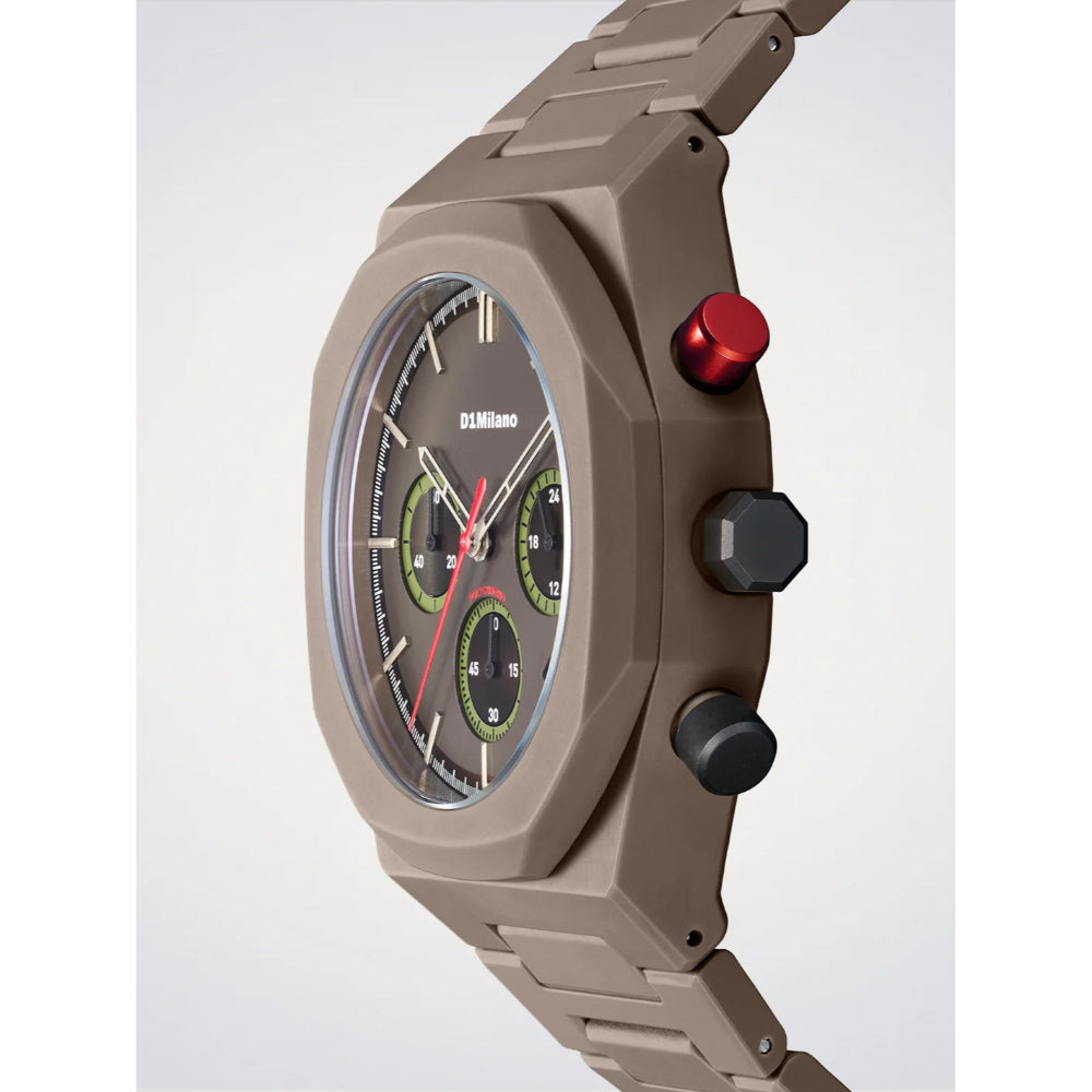 ساعة دي وان ميلانو Polychrono Brown Phantom الرجالية كوارتز - ML-0443
