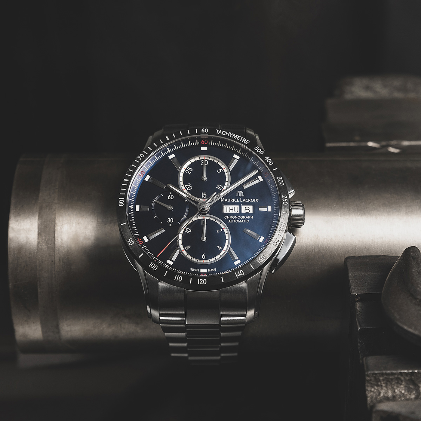 MAURICE LACROIX BLUE DIAL PONTOS S CHRONOGRAPH MLC-0043