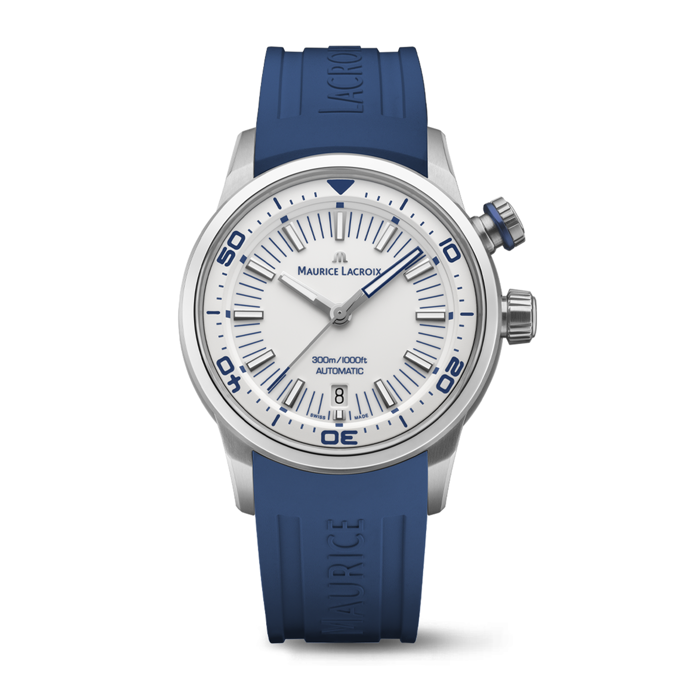 MAURICE LACROIX SILVER DIVER PONTOS S DIVER MLC-0045+STRAP