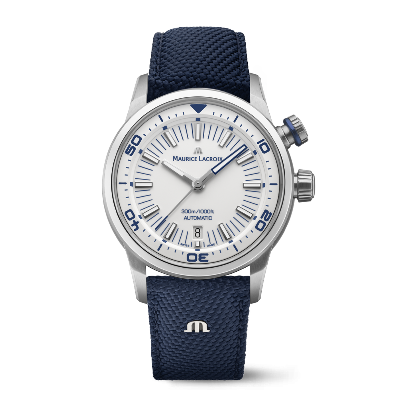 MAURICE LACROIX SILVER DIVER PONTOS S DIVER MLC-0045+STRAP