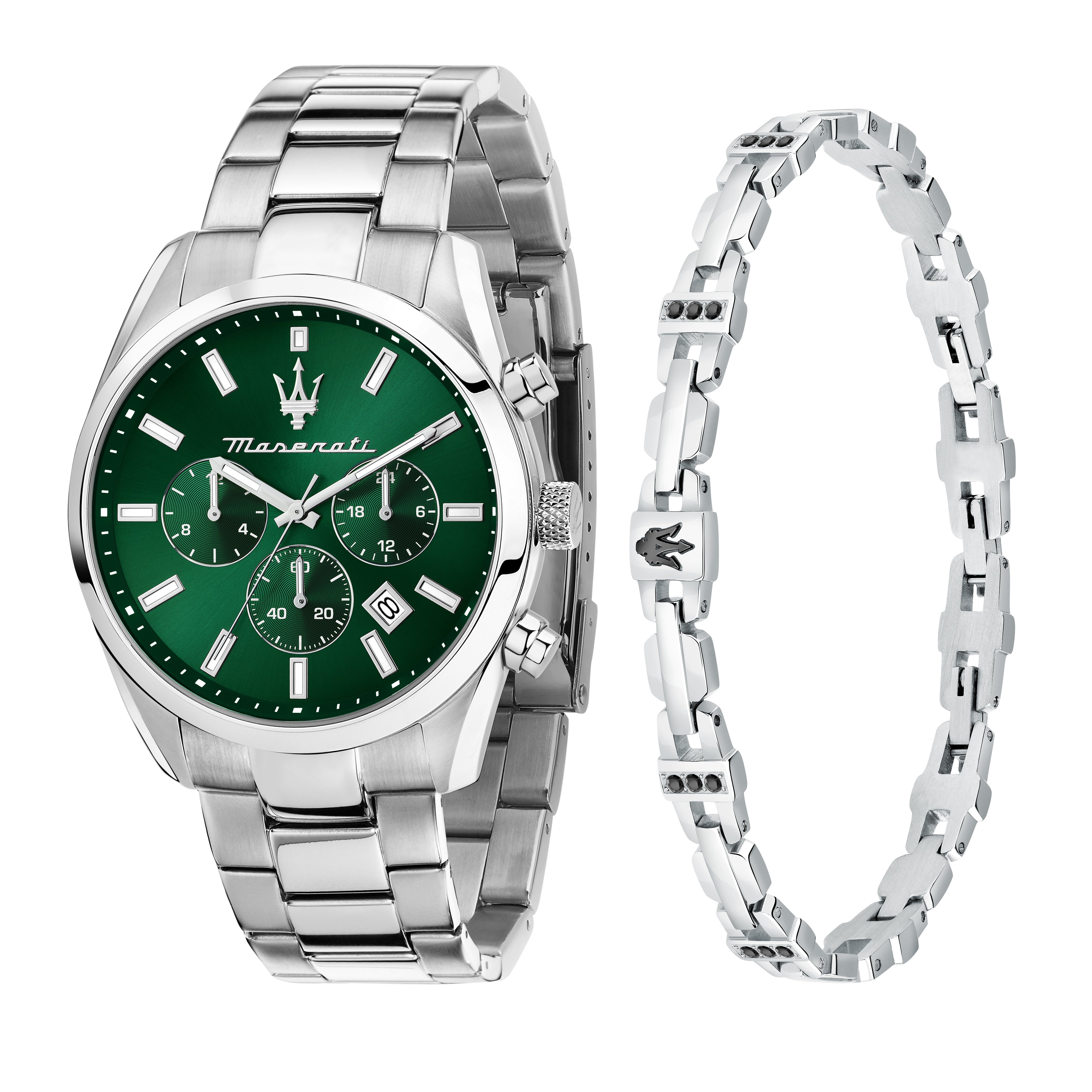 Maserati Men's Quartz Watch with Green Dial - MAS-0031+BR