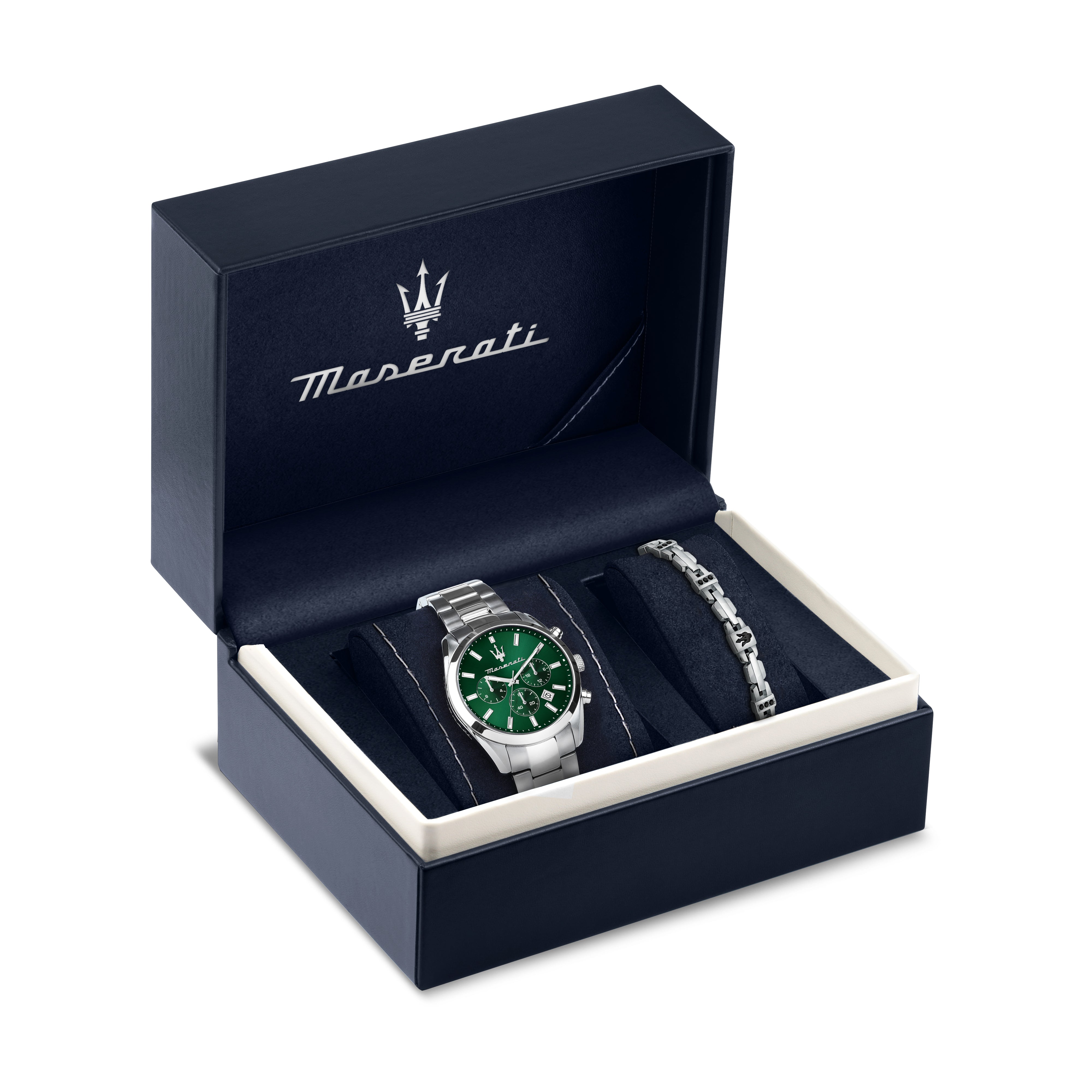 Maserati Men's Quartz Watch with Green Dial - MAS-0031+BR