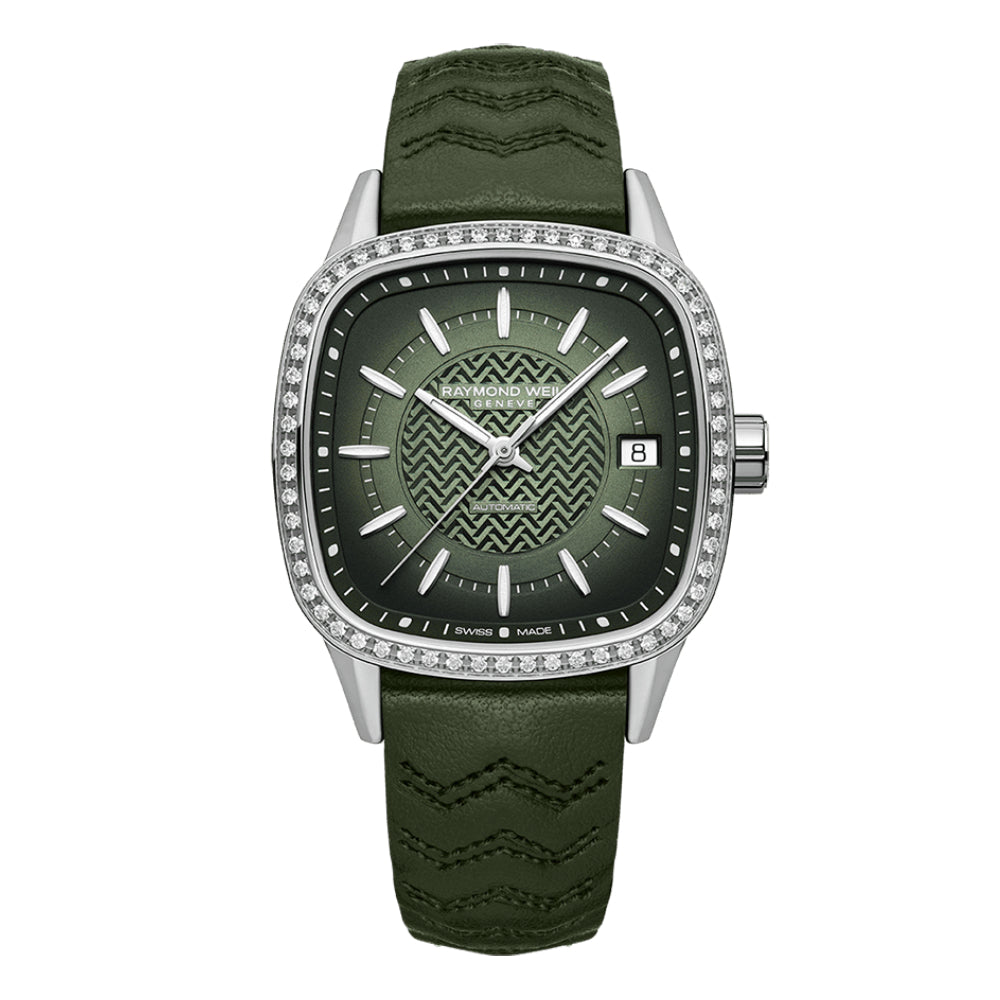 Raymond Weil Women's Automatic Watch, Green Dial - RW-0302 (DMND/60)
