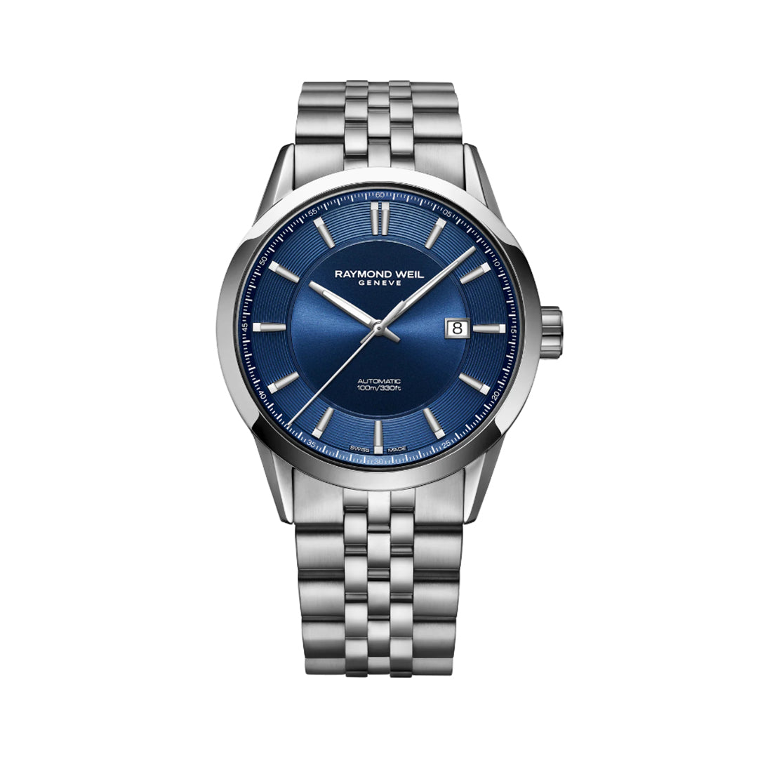 ساعة ريموند ويل فريلانسير أوتوماتيكية مع عرض التاريخ ومينا أزرق RW-0376