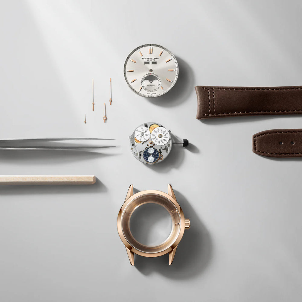 ساعة ريموند ويل فريلانسير أوتوماتيكية بتقويم كامل ومينا رمادي RW-0380