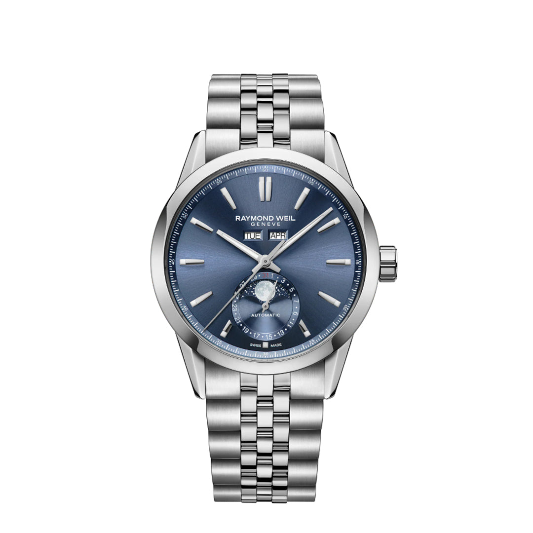 ساعة ريموند ويل فريلانسير أوتوماتيكية بتقويم كامل ومينا أزرق RW-0381