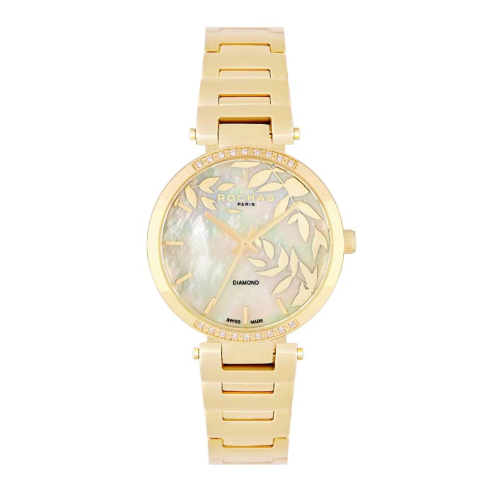 Rochas Women's Quartz Watch with Pearly White Dial - RHC-0013(18/DMND)