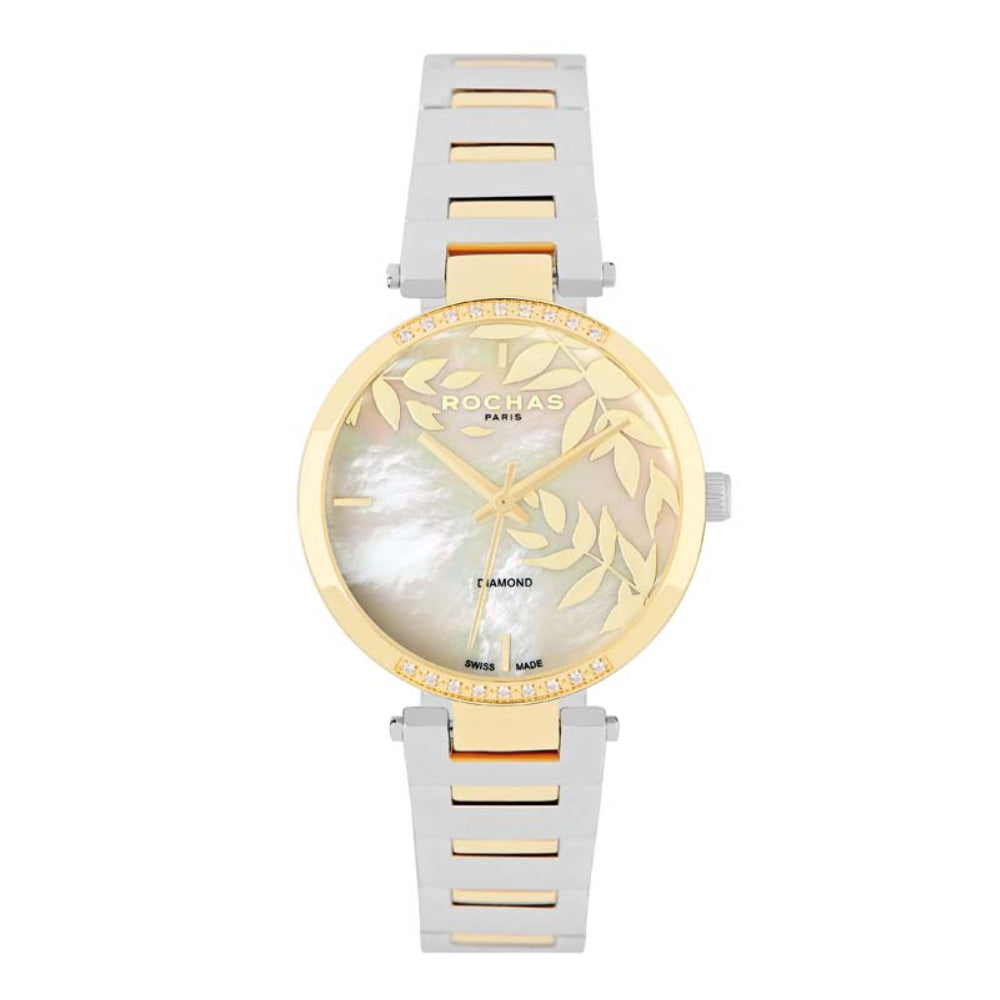 Rochas Women's Quartz Watch with Pearly White Dial - RHC-0014(18/DMND)