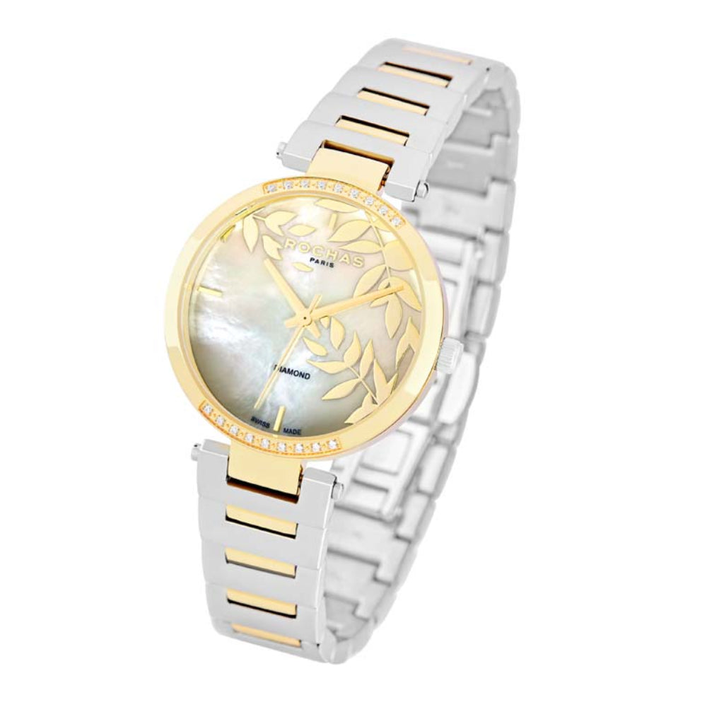 Rochas Women's Quartz Watch with Pearly White Dial - RHC-0014(18/DMND)