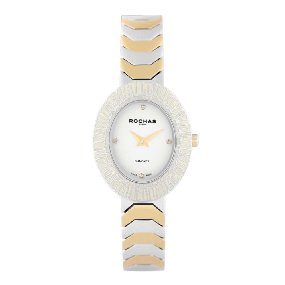 Rochas Women's Quartz Watch, White Dial - RHC-0008(4/DMND)