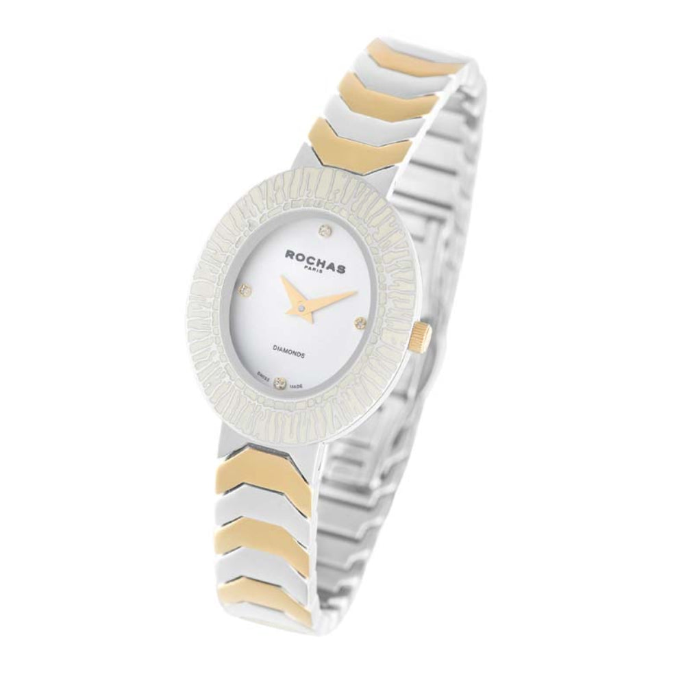 Rochas Women's Quartz Watch, White Dial - RHC-0008(4/DMND)