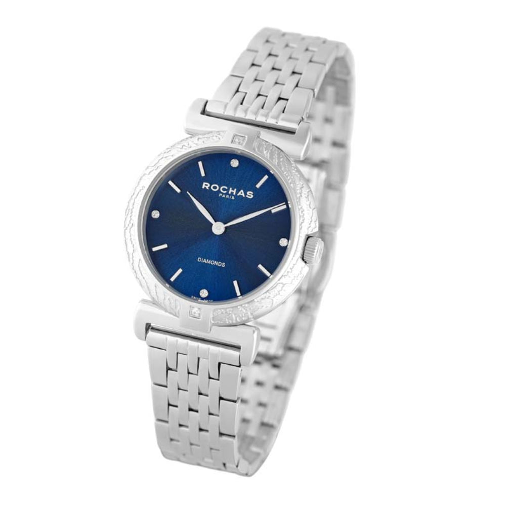 Rochas Women's Quartz Watch, Blue Dial - RHC-0017(6/DMND)