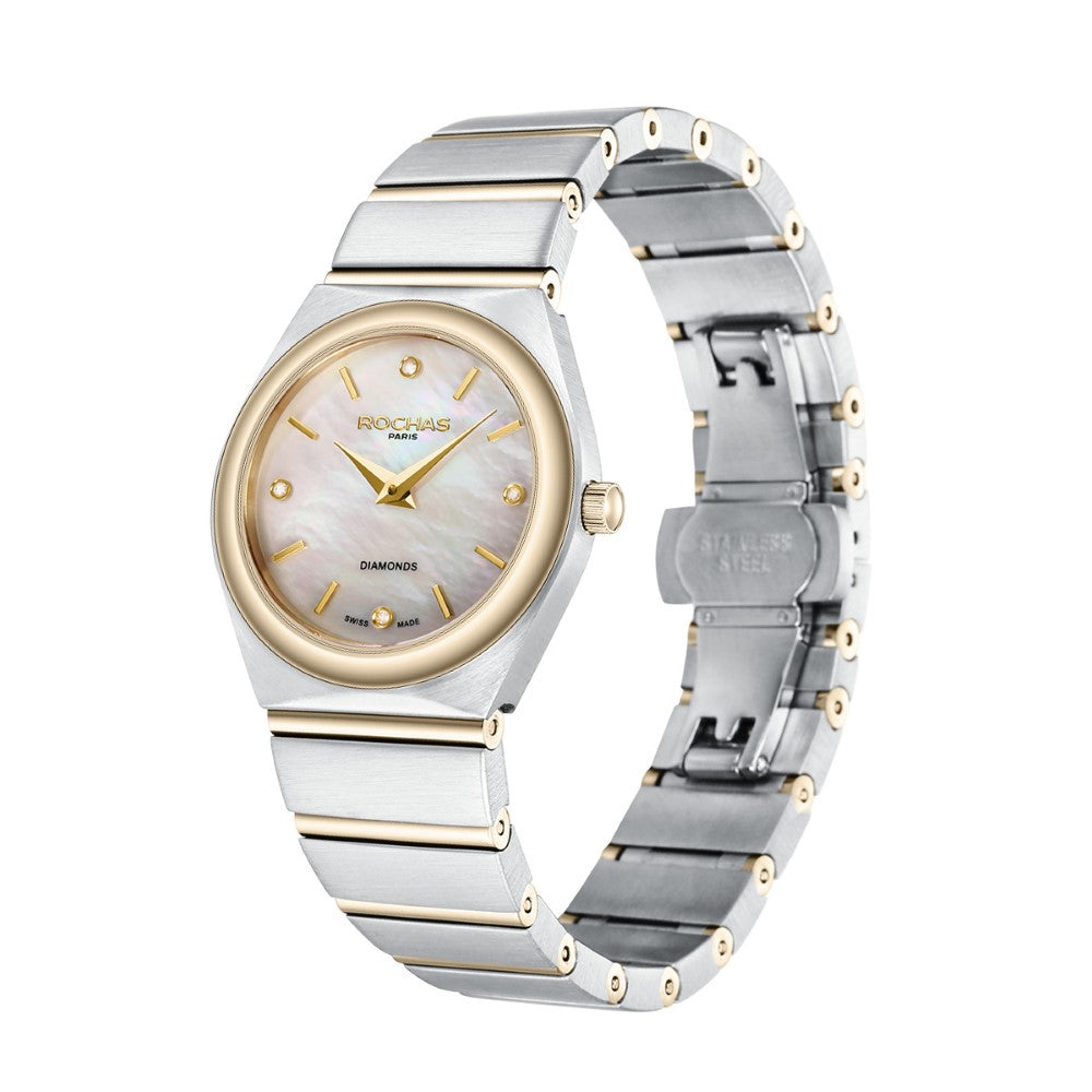 Rochas Women's Quartz Watch with Pearly White Dial - RHC-0020(4/DMND)
