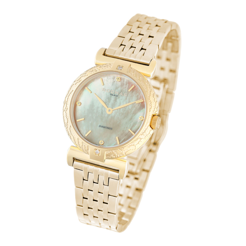 Rochas Women's Quartz Watch with Pearly Yellow Dial - RHC-0019(6/DMND)