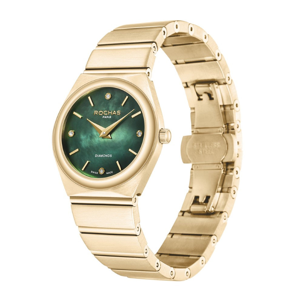 Rochas Women's Quartz Watch with Pearly Green Dial - RHC-0022(4/DMND)