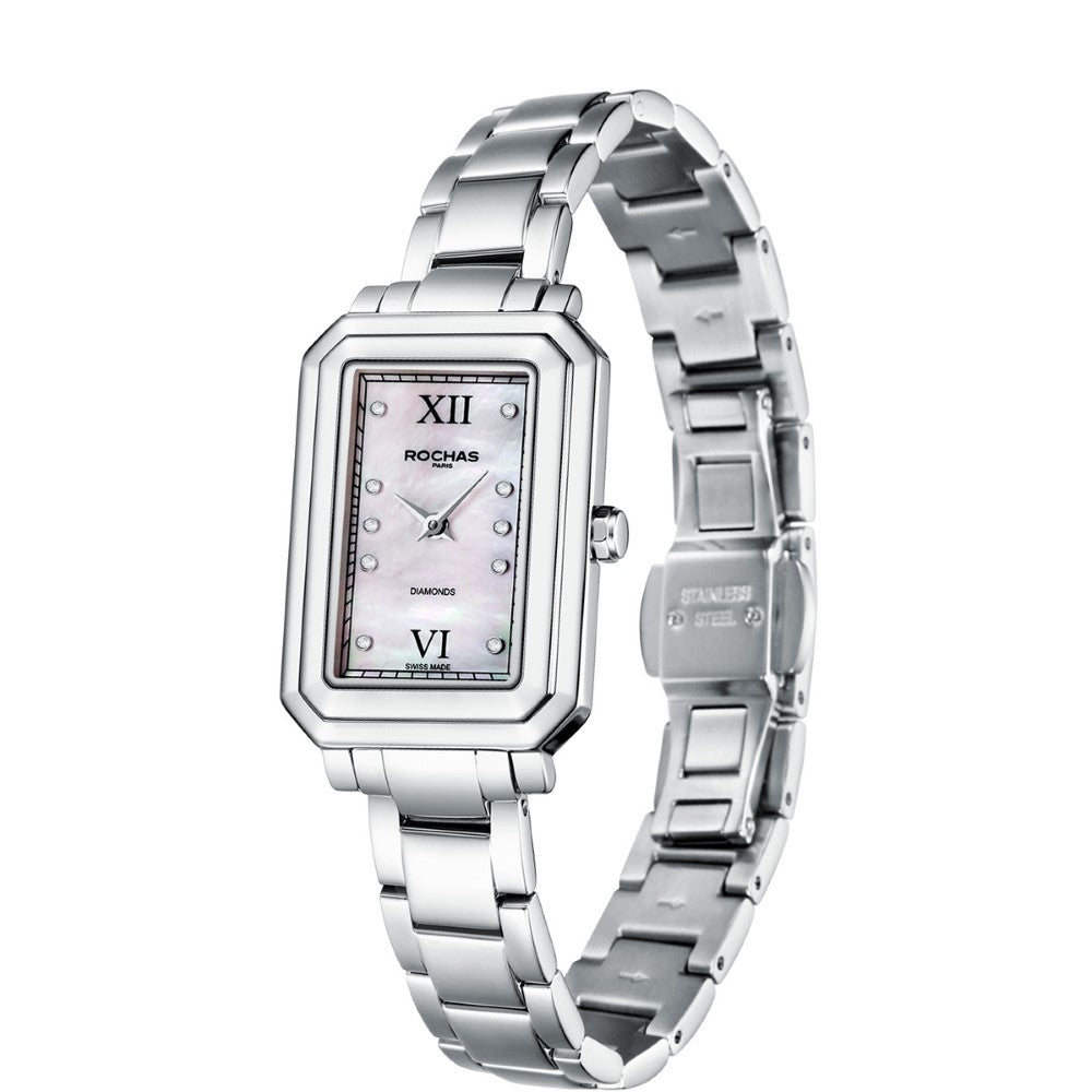 Rochas Women's Quartz Watch with Pearly White Dial - RHC-0023(8/DMND)
