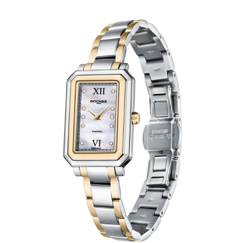 Rochas Women's Quartz Watch with Pearly White Dial - RHC-0024(8/DMND)