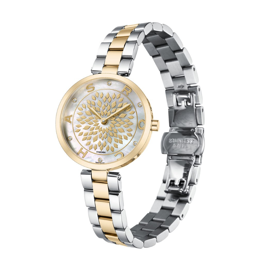 Rochas Women's Quartz Watch with Pearly White Dial - RHC-0028(6/DMND)