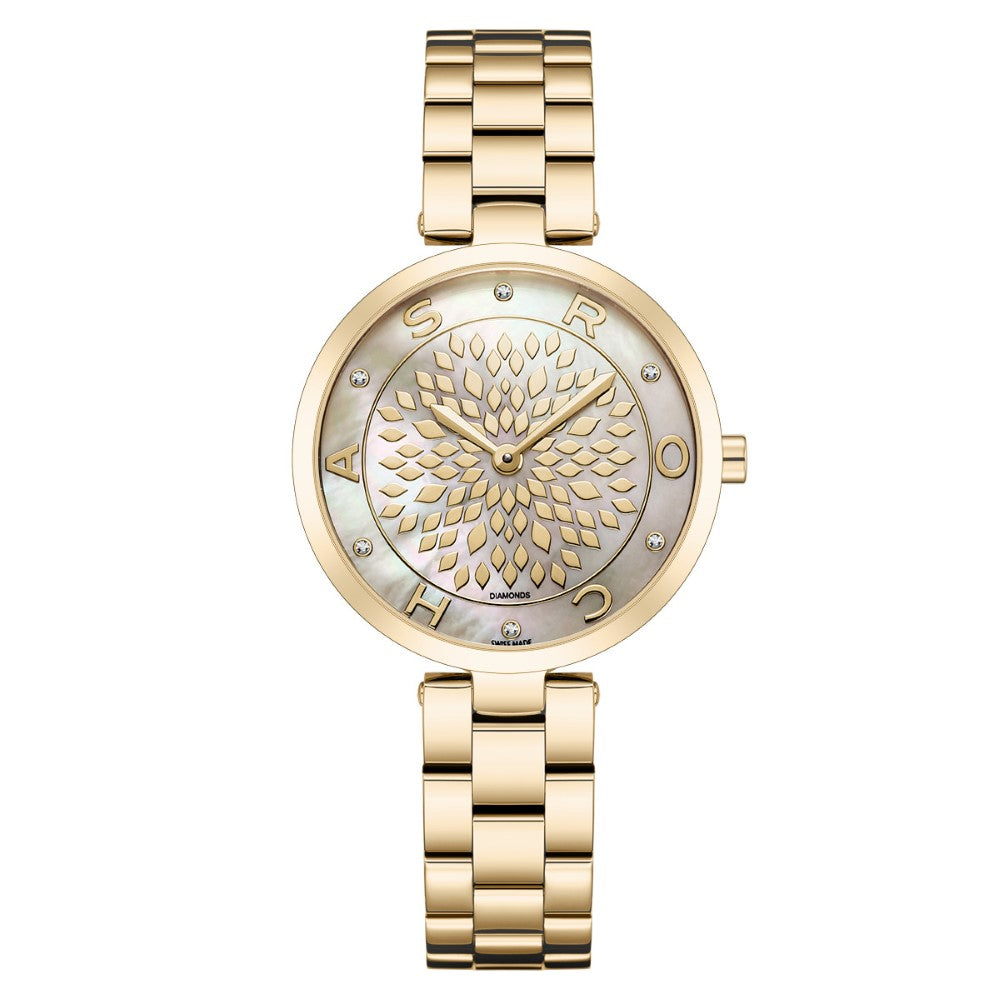 Rochas Women's Quartz Watch with Pearly Gold Dial - RHC-0029(6/DMND)